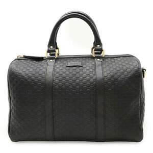 Gucci Microguccissima Boston Bag Handbag Leather Black
